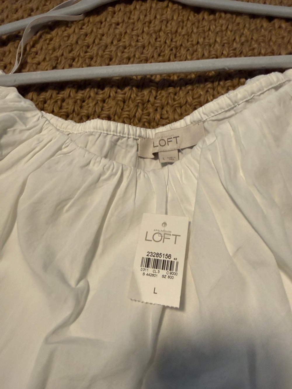 LOFT White Off-Shoulder Ruffle Top - Picture 2 of 4